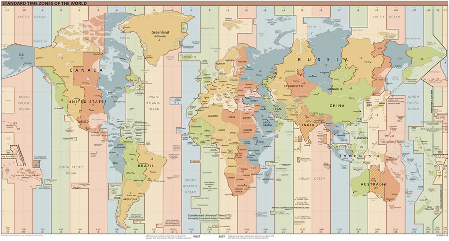World Time Zones Map