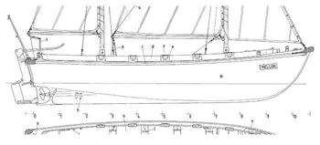 Schiffsdetail-Zeichnung von der Mellon
